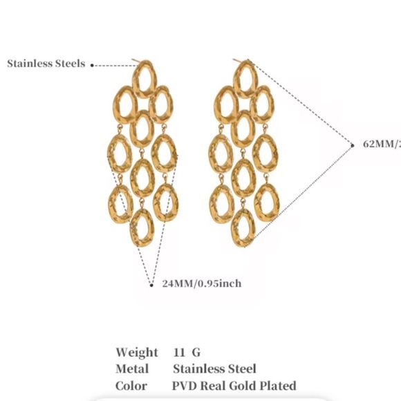 Anthropologie Gold Statement Earrings - Picture 6 of 6